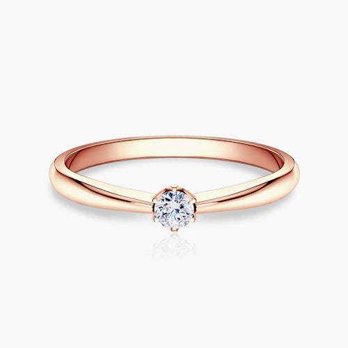 Pierścionek zaręczynowy SAVICKI: różowe złoto, diament